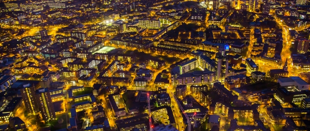 city from above at night